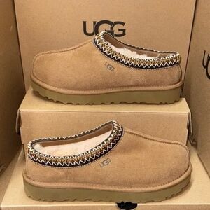 UGG Brown Slip-On with Patterned Trim